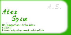 alex szim business card